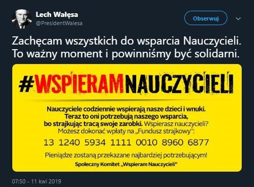 Zdjęcie Lech Wałęsa przeznaczył pieniądze na strajk nauczycieli! Suma robi wrażenie? #2