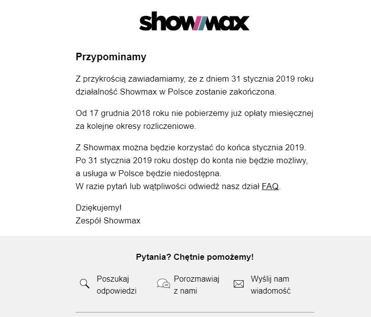Zdjęcie Showmax znika z Polski! Co się stało? Do kiedy można oglądać? #1