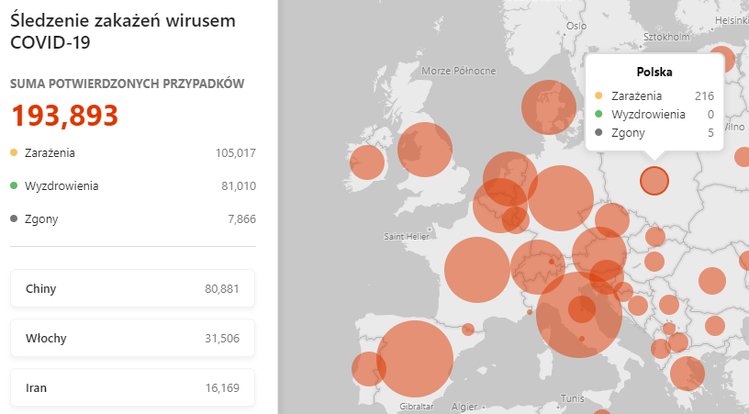Zdjęcie Interaktywna mapa rozwoju koronawirusa w Polsce i na świecie. Bądź na bieżąco #1
